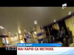 Bărbat mai rapid decât metroul
