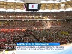 Victor Ponta şi-a lansat oficial candidatura la prezindențiale în fața a 70 de mii de susținători