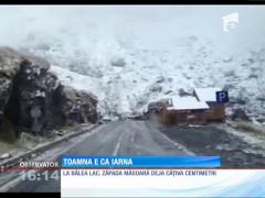 La Bâlea Lac, zăpada măsoară deja câțiva centimentri