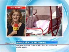 O fetiţă de numai un an din Mediaş a fost bătută crunt de iubitul mamei