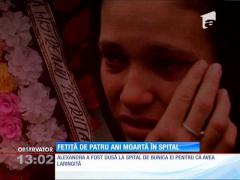 Fetiţă de patru ani, moartă în spital