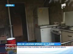 Incendiu puternic într-un bloc din Brăila