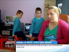 Matei s-a născut fără auz, iar la un an a fost diagnosticat și cu tetrapareză spastică