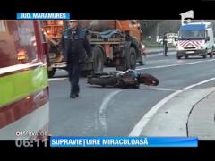 Supraviețuire miraculoasă a unui motociclist inconștient