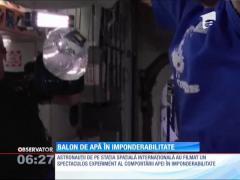 Imagini uluitoare! Experiment asupra comportării apei în imponderabilitate, pe SSI