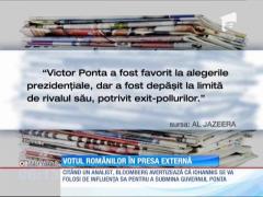 Desfăşurarea votului din România, în presa externă