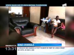 Imagini șocante! Filmată în timp ce lovea crunt un copil de nici 2 ani