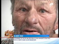 Un bărbat a stat aproape două zile într-o râpă plină cu apă înghețată