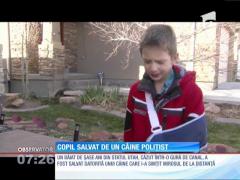 Copil salvat de un câine polițist