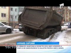 Lucrare-capcană pentru șoferii din Suceava