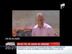 Special! Reporter drogat în timpul unei transmisii live cu fumul de la mai multe tone de droguri arse