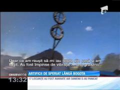 Un incendiu puternic a izbucnit la o fabrică de artificii dintr-un orășel columbian