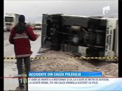Accidente în lanţ din cauza poleiului, în judeţul Braşov