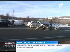 Accident cu descarcerare pe şoseaua dintre Turda şi Cluj Napoca