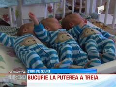 A născut tripleţi identici, fără niciun fel de tratament de feritilizare