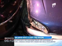 Un şofer beat a distrus trei maşini parcate