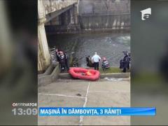 3 răniți, după ce o maşină a căzut în Dâmboviţa
