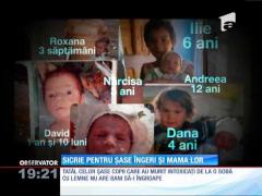 Cei 6 copii care au murit alături de mama lor, înmormântaţi cu sprijinul comunităţii şi al primăriei