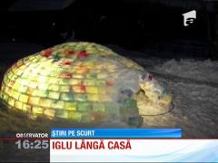 Iglu din cutii de lapte