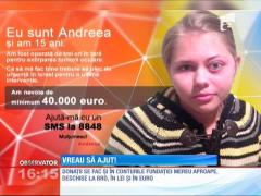 Vreau să ajut! Andreea se luptă de un an cu o tumoră la ochiul stâng