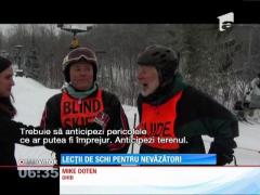 Lecții de schi pentru nevăzători