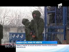 Armistiţiul din estul Ucrainei, doar pe hârtie. Rebelii refuză să renunţe la arme