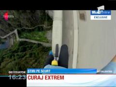 Curaj extrem pe barajul Vidraru