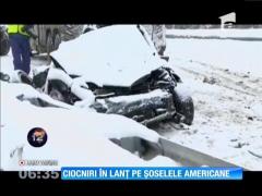 Accident în lanţ în SUA. 40 de maşini s-au ciocnit în statul Maine