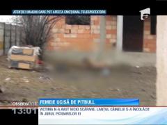 Imagini șocante! Femeie ucisă de pitbull-ul pe care îl hrănea