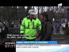 Femeie rănită într-un carambol