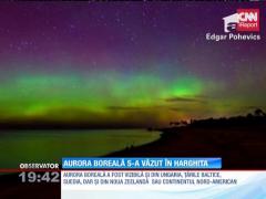 Aurora boreală s-a văzut în Harghita
