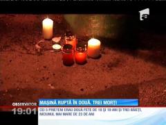 Mașină ruptă în două, trei morți