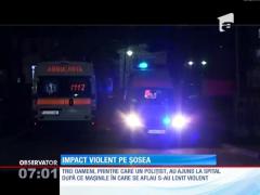 Impact violent pe o șosea din Dâmboviţa