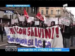Protest violent la Torino