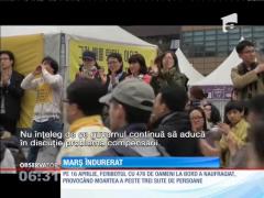 Rudele celor 304 oameni morţi în naufragiul din largul Coreei de Sud au ieşit în stradă