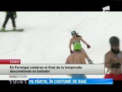 Pe pârtie, în costume de baie