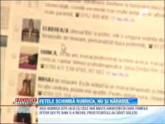 Prostituatele îşi schimbă rubrica, nu şi năravul. S-au mutat de la "matrimoniale", la "prestări servicii"!