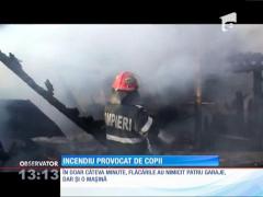 Incendiu provocat de copii