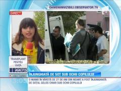 Înjunghiată de soţ sub ochii copilului