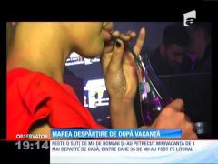 Aglomeraţie în gări şi pe şosele la întoarcerea din vacanţa de 1 Mai