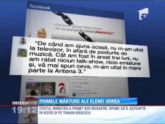 Primele mărturii ale Elenei Udrea