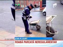 Un pieton a fost amendat după ce a parcat neregulamentar o roabă
