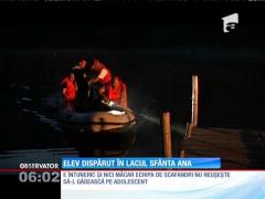 Un elev a dispărut în lacul Sfânta Ana