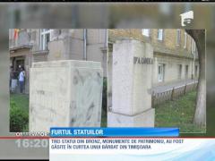 Trei statui de patrimoniu din Timişoara, găsite în curtea unui localnic