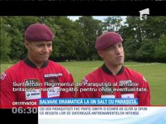 Un paraşutist militar britanic a fost salvat în ultima clipă de un coleg