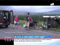 Accident rutier deosebit de grav. Un copil a fost aruncat din mașină, de pe bancheta din spate!