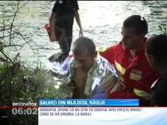 Operatiune de salvare emoţionantă pe apele râului Strei
