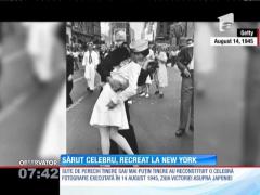 Sărut celebru de la sfârșitul celui de-Al Doilea Război Mondial, recreat la New York