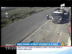 Fără permis, a făcut accident și a fugit