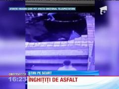 Imagini şocante pe o stradă din China. Un trotuar s-a surpat şi a înghiţit mai mulţi oameni